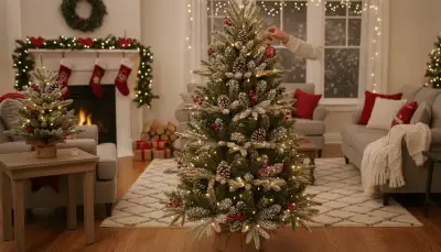 Künstlicher Weihnachtsbaum mit Zapfen & Beeren