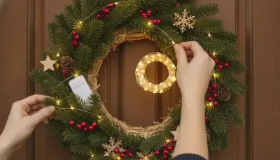 Türkranz mit Lichterkette selber machen