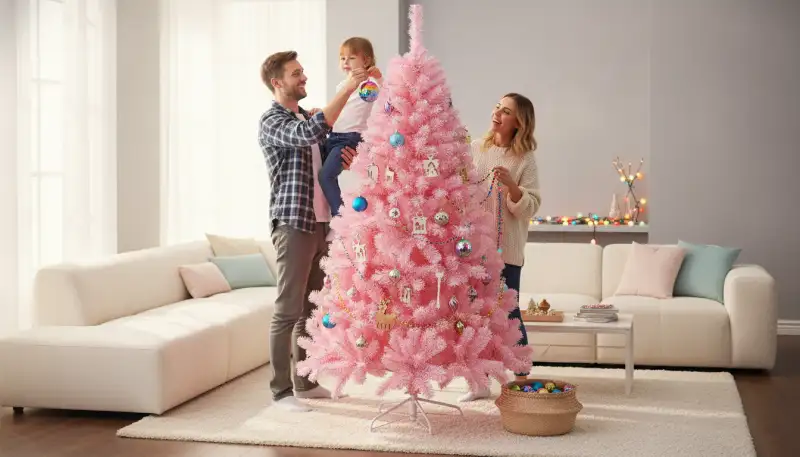 Künstlicher Weihnachtsbaum Pink: Bunt feiern