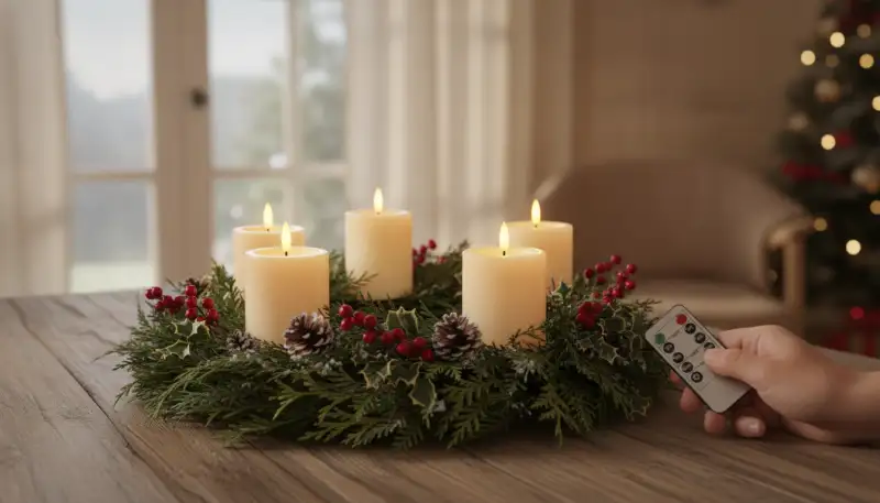 LED-Kerzen am Adventskranz: Sicher & Schön